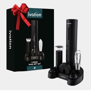 Ivation Black 7-Piece Wine Gift Set